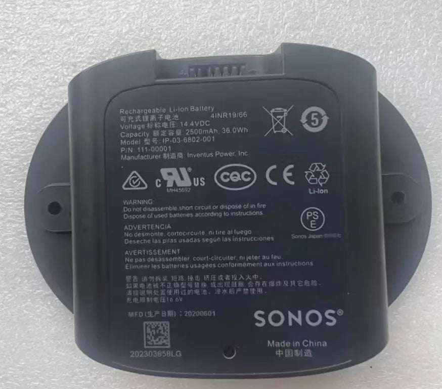 111-00001 2500mAh Battery for SONOS Speaker IP-03-6802-001
