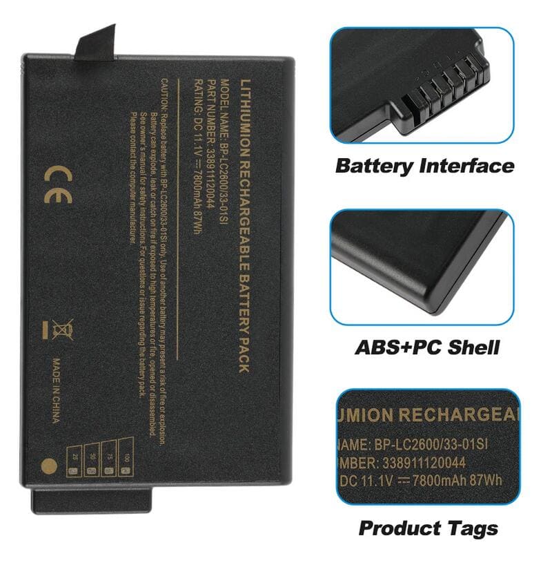 338911120044 Battery for Getac M230 X500 BP-LP2900/33-01PI BP-LC2400/33-01SI