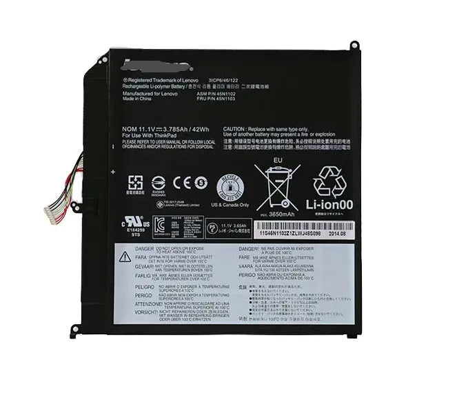 45N1102 45N1103 Battery For Lenovo ThinkPad Helix 2 ThinkPad X1 MT369