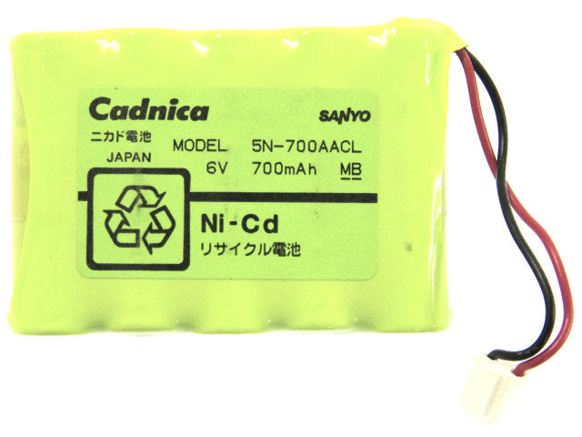 Sanyo Cadnica 5N-700AACL 6V 700mAh Ni-Cd Rechargeable Battery Pack - Store Shoppe