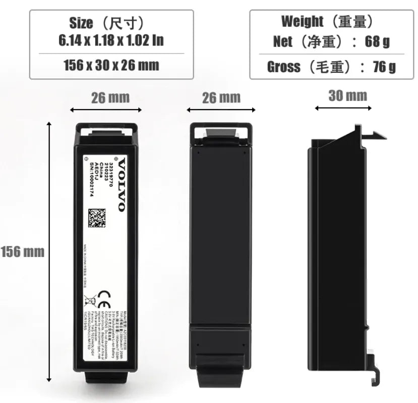 A2C03118200 AED1J Battery For VOLVO VGM TCAM Automotive Control Module 32319770
