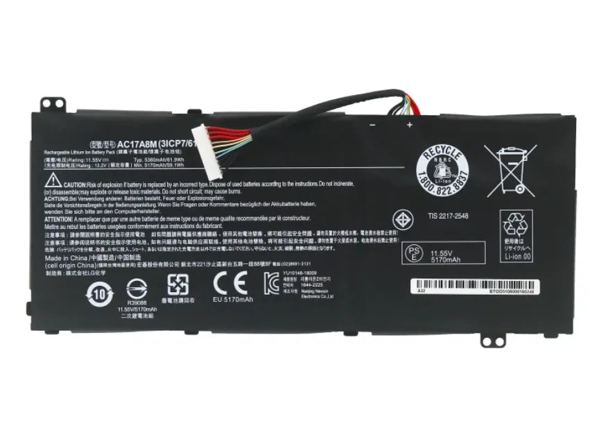 AC17A8M 61.9Wh Battery For Acer TravelMate X3 TMX3410-M-57DD, SP314-52-36PS