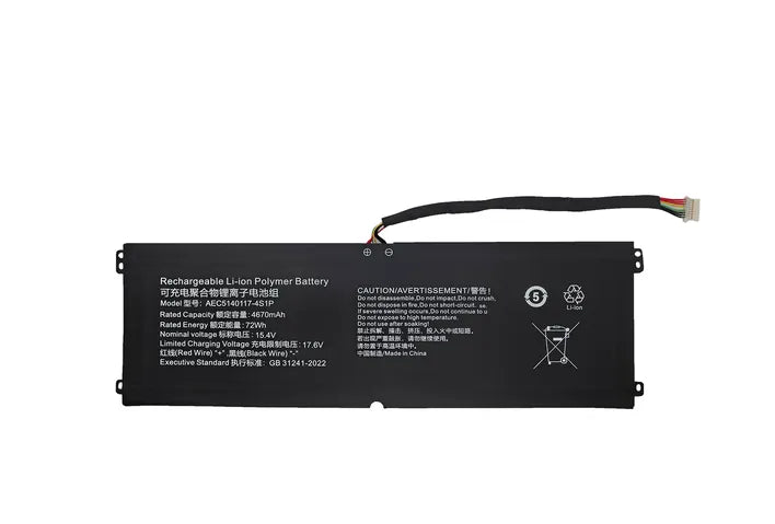 AEC5140117-4S1P Laptop Battery For ThunderBook 16D Hasee X6 HC5S05 72Wh