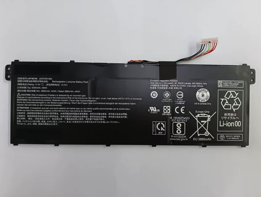AP18C4K Replacement Battery For Acer TravelMate P2 P214 A515-43/44