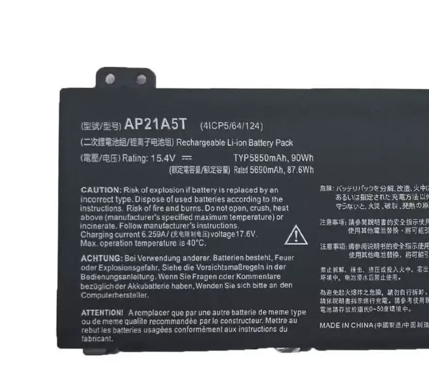 AP21A5T Battery For Acer NITRO 5 AN517-55 Predator Helios 300 PH315-55 90Wh
