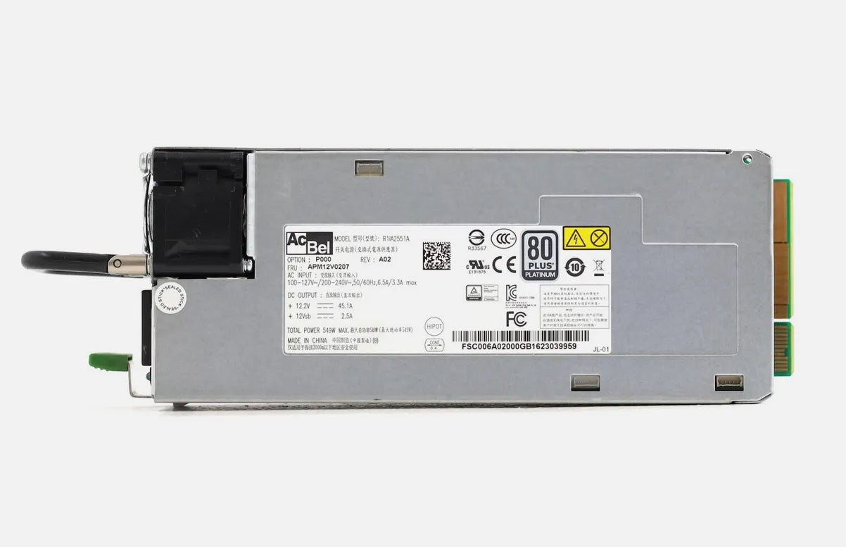 New Replacement APM12V0207 549W AcBel R1IA2551A Server Power Supply