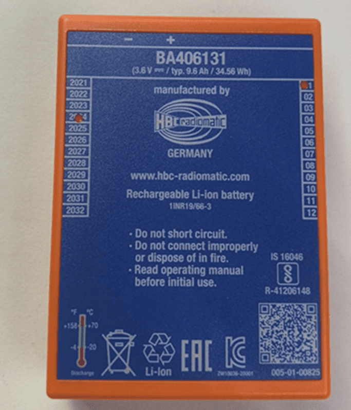 BA406130 Original remote control battery for HBC BA406131 tunneling assembly machines