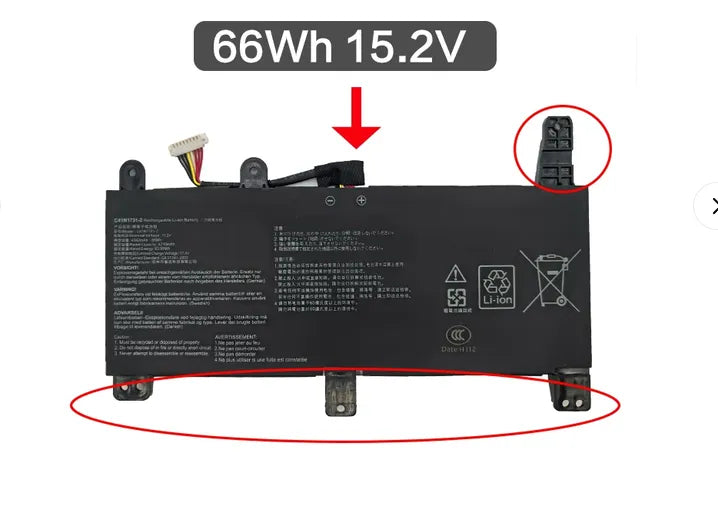 C41N1731-2 Battery For Asus ROG Strix G17 ROG Strix G G731GV C41N1731 80Wh