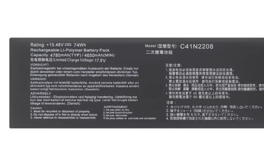 C41N2208 Battery for Asus Rog AllY CONSOLE 2023 RC71L-NH001W 74Wh