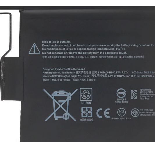 G3HTA001H Replacement Battery for Microsoft Surface Book 1785 60.8Wh 7.57V - Store Shoppe