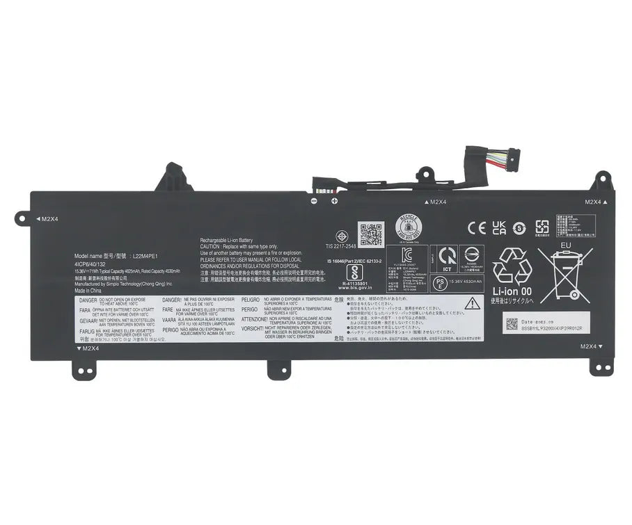 Batterie L22M4PE1 pour Lenovo ThinkBook 16 Gen 7 IML ARP L22D4PE1