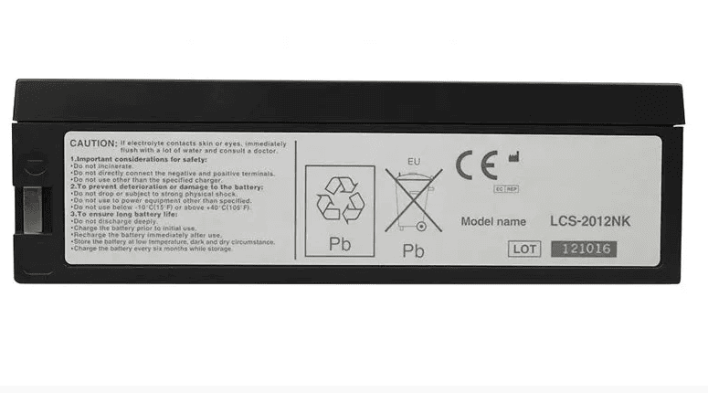 LCS-2012NK Battery for NIHON KOHDEN ECG-6151 Monitor LC-S122AU