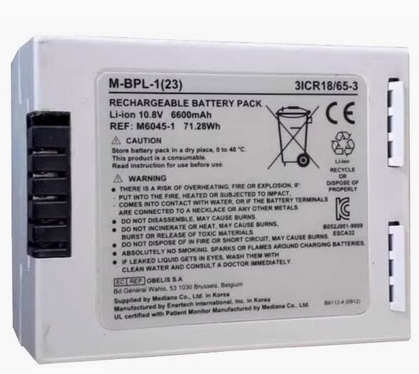 M6045-1 M-BPL-1(23) Battery for Colin 2070 31CR18/65-3 6.6Ah 71.28Wh