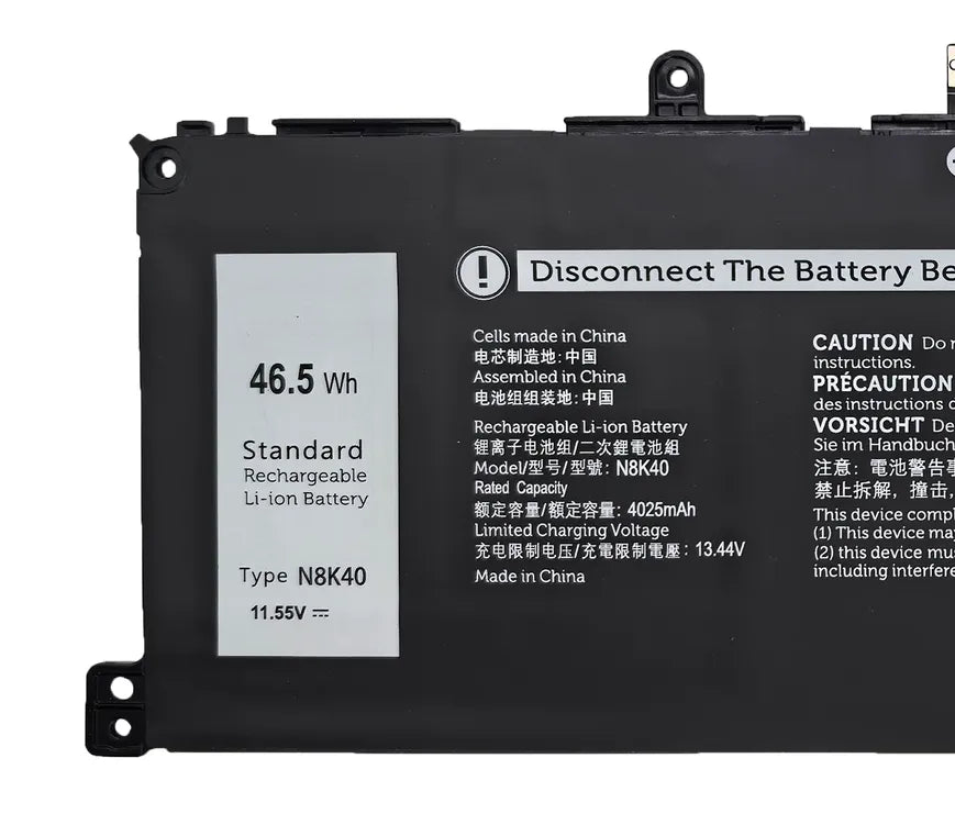 N8K40 Replacement Battery For Dell Latitude 7350 Detachable YV18F 46.5Wh