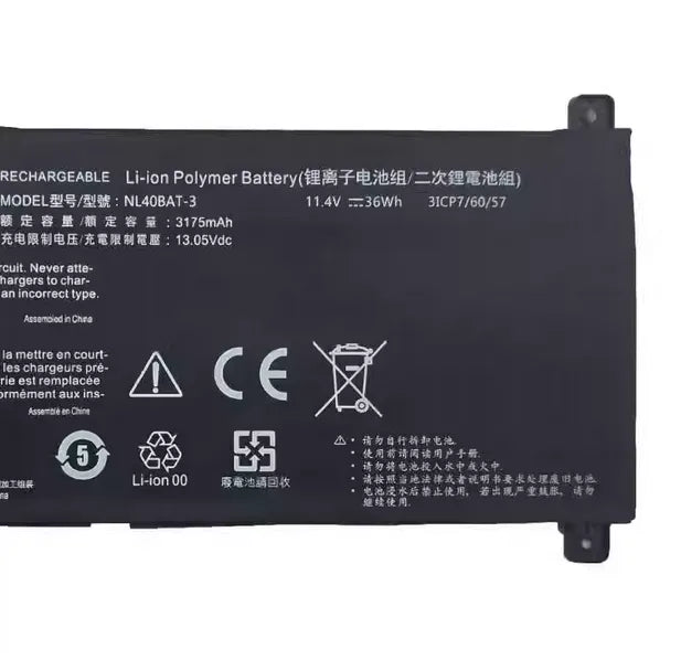 NL40BAT-3 Battery for Clevo NL41GU Thunderobot IGER E1/F1 Captiva NL50GU1 NL50RU