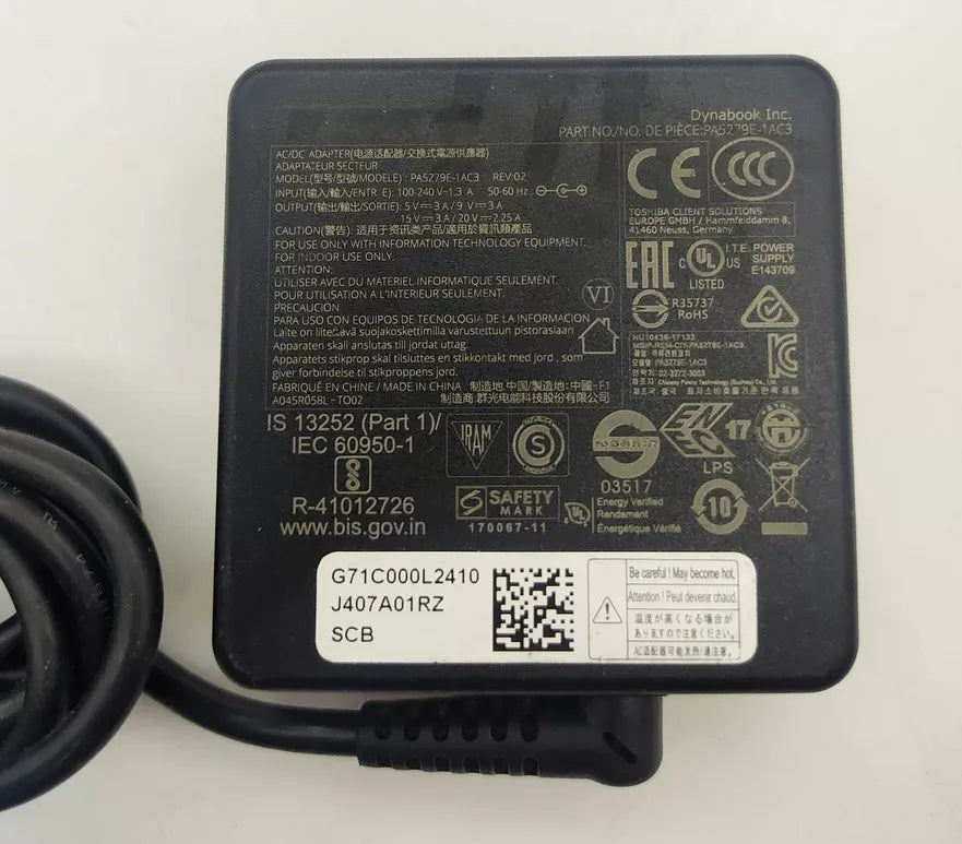 PA5279E-1AC3 TYPE-C Toshiba AC Power Supply Adapter 45W 20V-2.25A