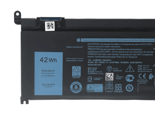 WDXOR Battery for Dell Inspiron 13-5368 5378 5379 WDX0R 42Wh