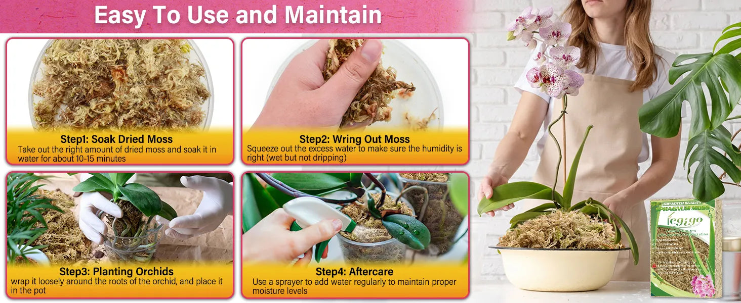 Premium-Torfmoos langfaserig – 100 % natürliches Bio-Moos für Orchideen und Pflanzen