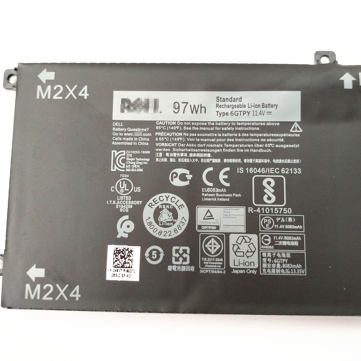 Dell XPS 15 9560 i7-7700HQ XPS 15 9560 5XJ28 6GTPY 97Wh battery - Store Shoppe