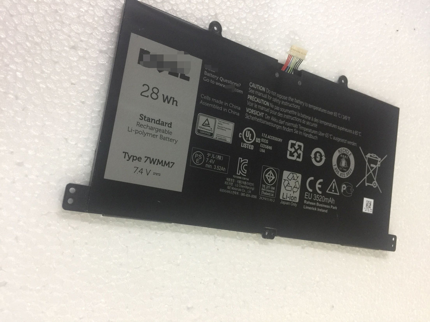 Dell 7WMM7 D1R74 Venue 11 Pro Keyboard 7.4V 28Wh Battery - Store Shoppe