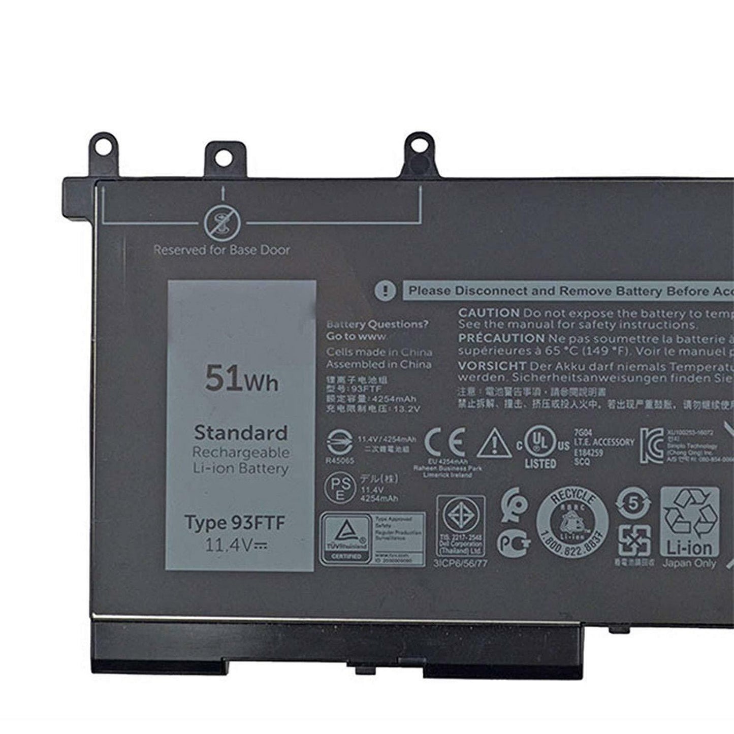 93FTF D4CMT Battery for Dell Latitude 5280 E5280 E5480 Latitude E5580 - Store Shoppe