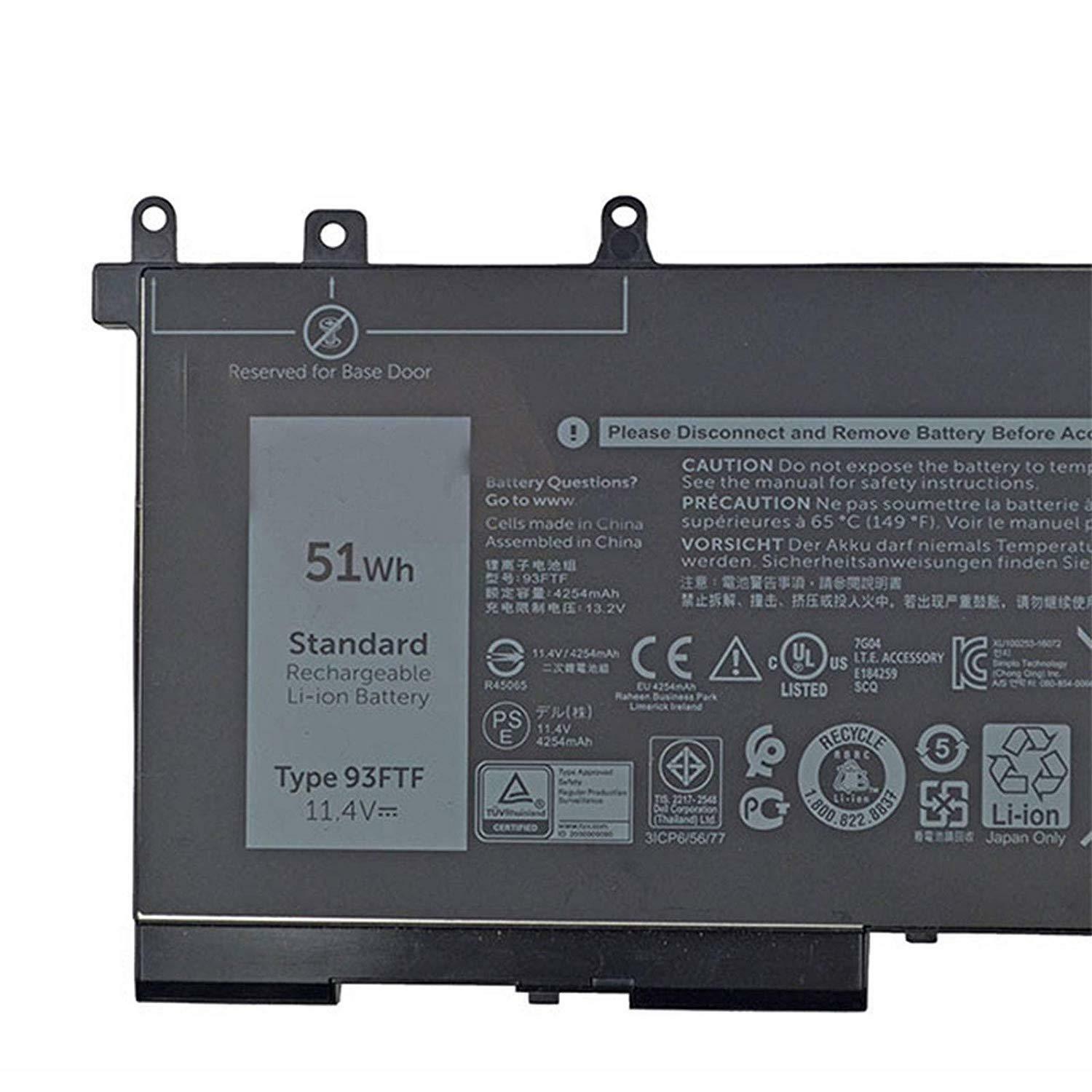 93FTF D4CMT Battery for Dell Latitude 5280 E5280 E5480 Latitude E5580 - Store Shoppe