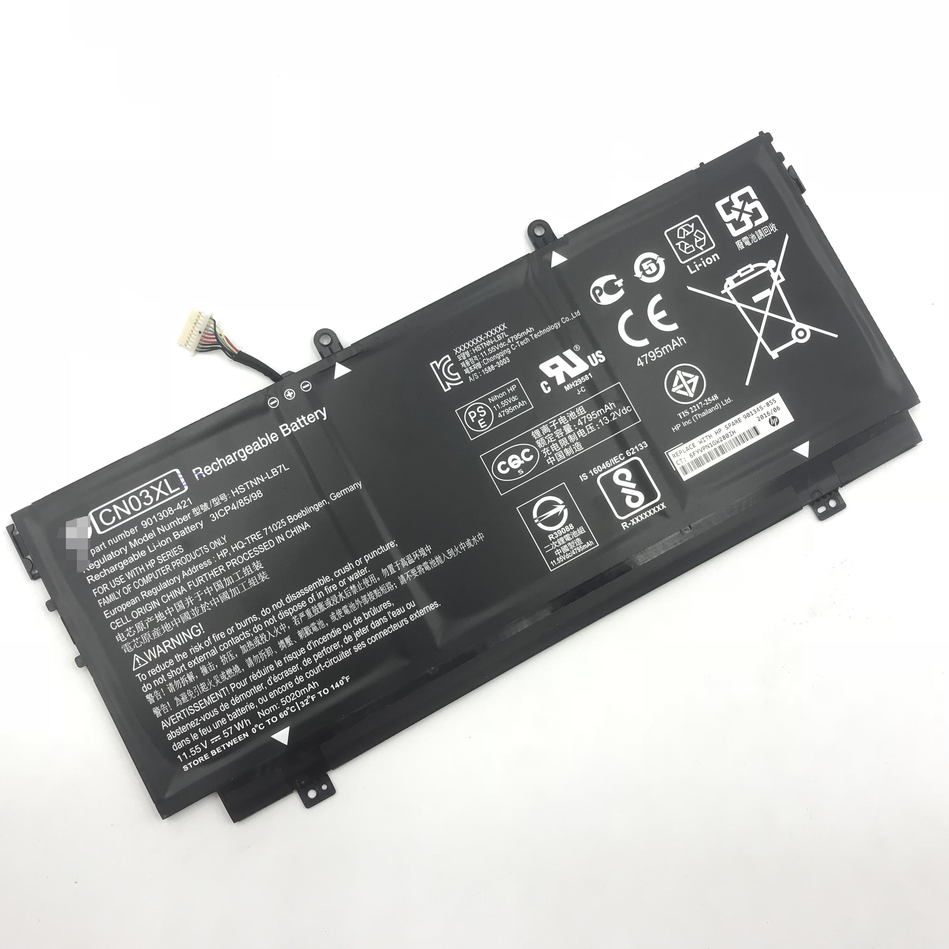 Hp CN03XL HSTNN-LB7L 901308-421 13T-AB000 11.55V 57.9Wh Battery - Store Shoppe
