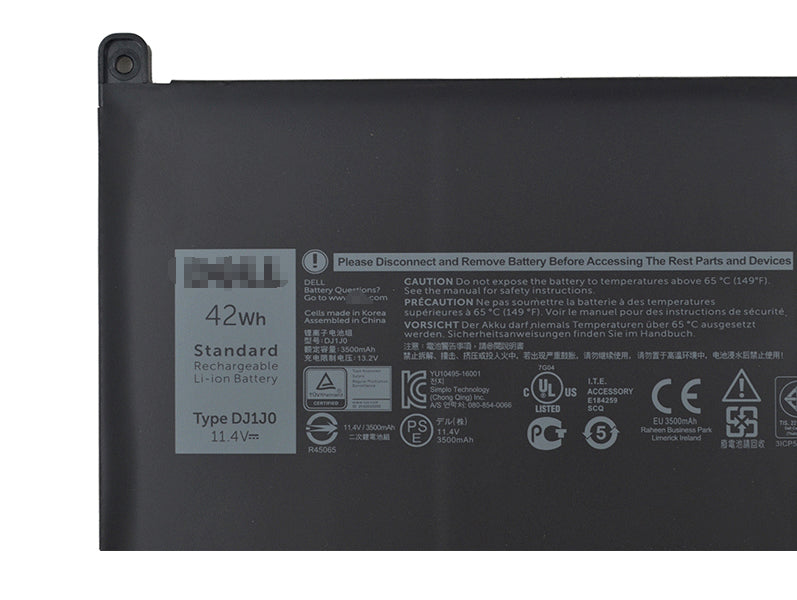 DJ1J0 PGFX4 42Wh Battery For DELL Latitude 12 7000 7480 7280 - Store Shoppe