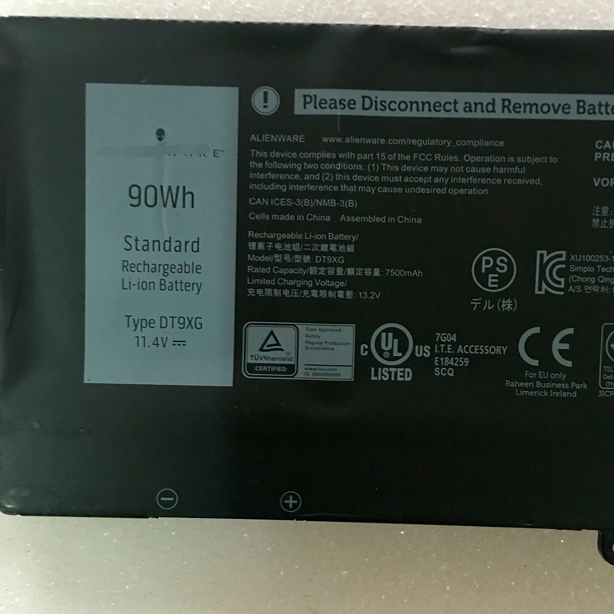 DT9XG Battery For Dell Alienware AREA-51M ALWA51M-1766PB 07PWXV 7PWKV - Store Shoppe