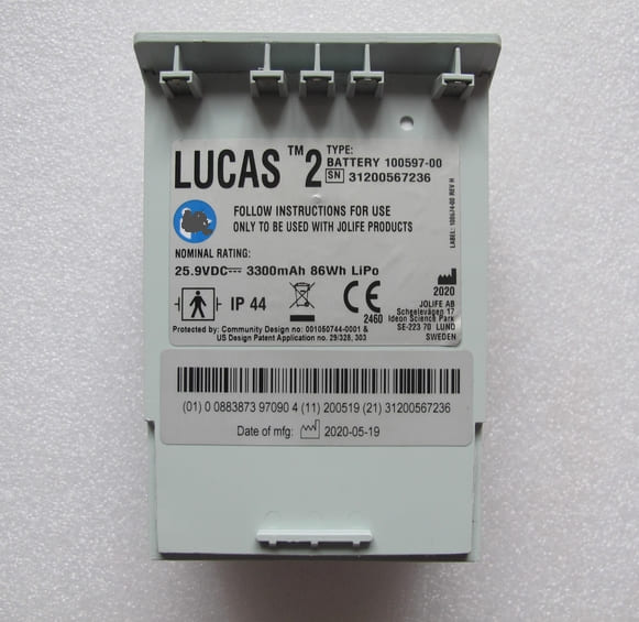 Batterie de compression thoracique 100597-00 pour Medtronic Lucas 2 Jolife 86 Wh