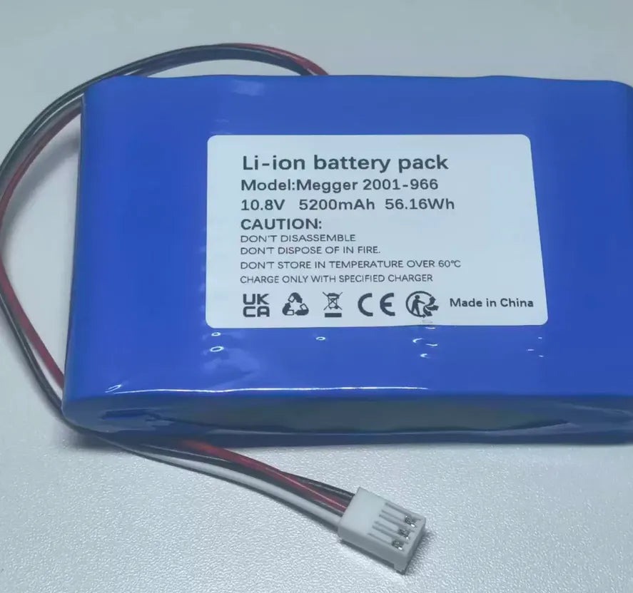 2001-966 Battery For Megger MIT1025 MIT515 MIT525 Insulation Tester with Plug