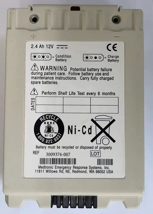 3009376-007 Defibrillator Battery For Medtronic LIFEPAK SLA Ni-Cd 12V 2.4Ah - image 1