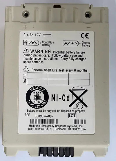 3009376-007 Defibrillator-Batterie für Medtronic LIFEPAK SLA Ni-Cd 12V 2,4Ah