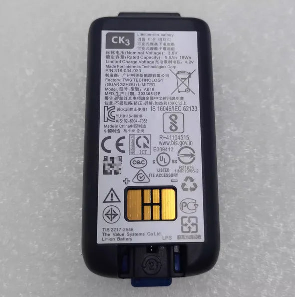318-034-033 Battery for Intermec CK3 CK3X CK3 CK65 CK70 CK71 EDA60K AB17 AB1