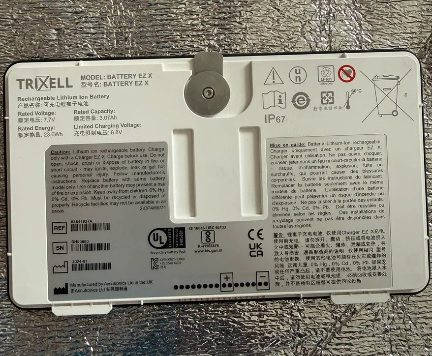 63641937A Medical Battery for TRIXELL BATTERY EZ X DH00660 with Rear Contacts