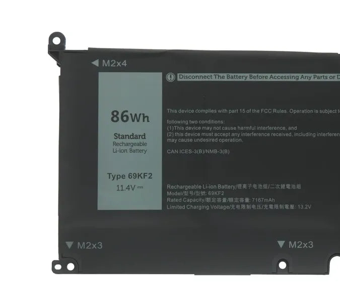 69KF2 86Wh Battery For Dell Inspiron 7510 7610 16plus 7620 7630 7620