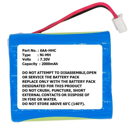 6AA-HHC Battery for TDK Life on Record A73 Boombox NI-MH 2000mAh