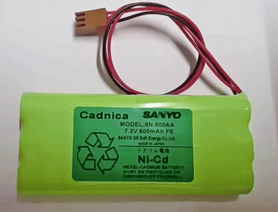 Original Sanyo Cadnica 6N-600AA 7,2 V 600 mAh Akku