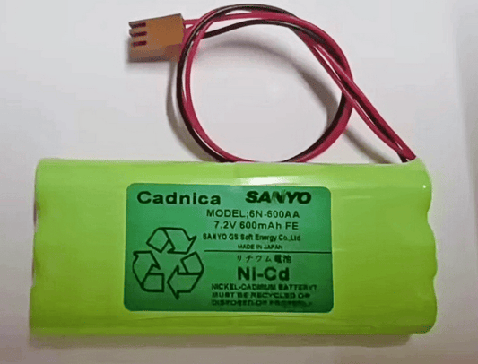 Genuine Sanyo Cadnica 6N-600AA 7.2V 600mAh Rechargeable Battery Pack