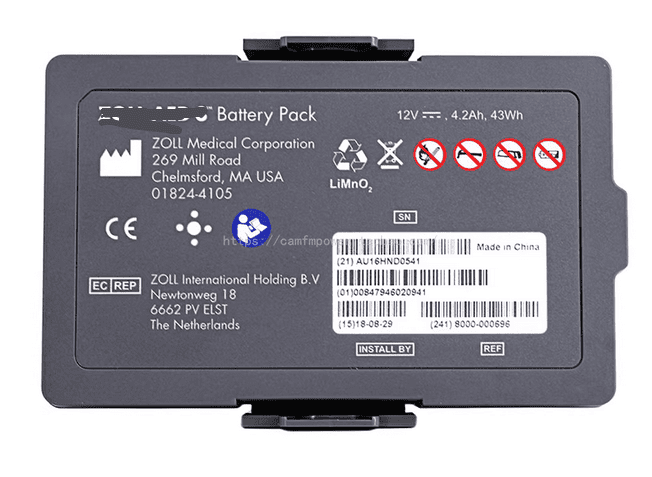 ZOLL 8000-000696 AED 3 Defibrillator 12V 4.2Ah Lithium Manganese Battery