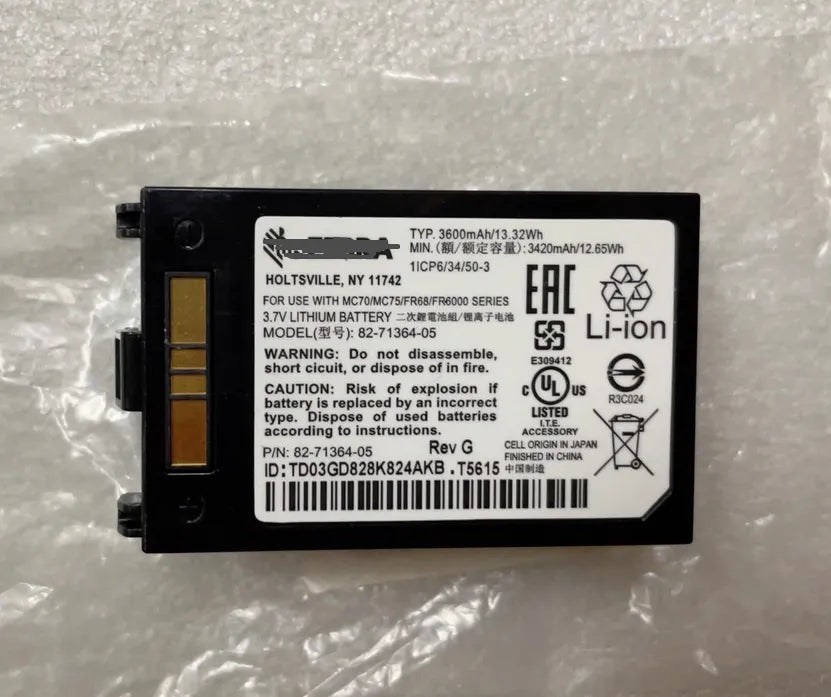 82-71364-05 Motorola Battery For ZEBRA MC70 MC75 FR68 FR6000 BTRY-MC70EAB02