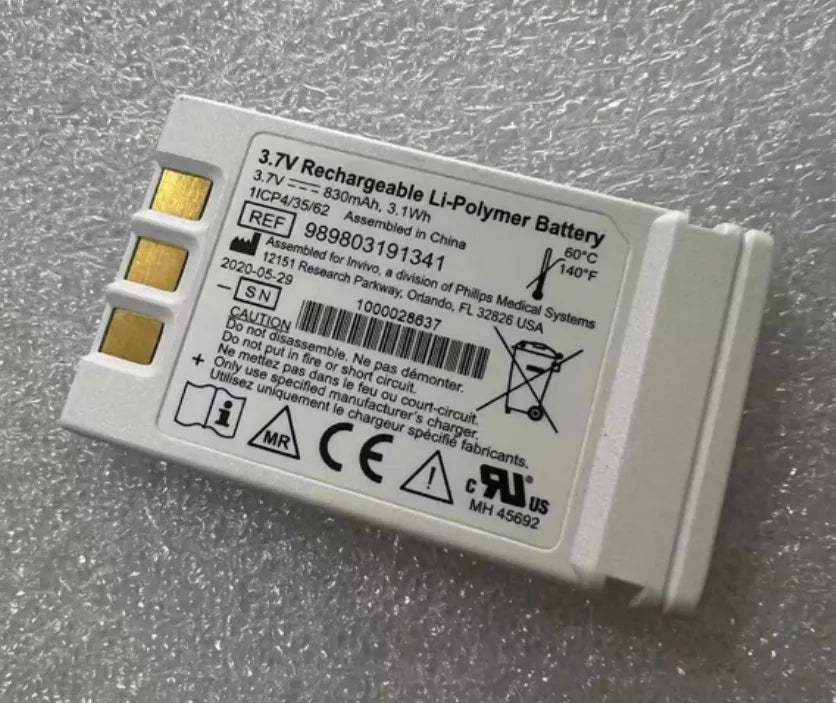989803191341 830mAh Battery for Philips Expression MR400 Gen-3 wireless ECG Monitor