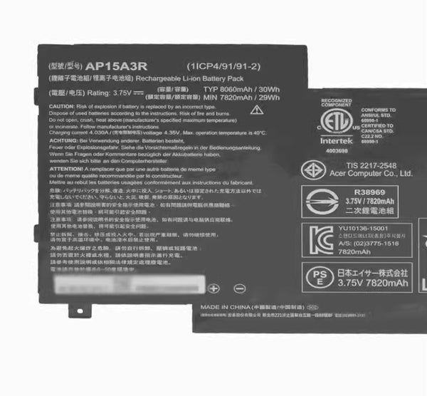 AP15A3R 30Wh Battery for Acer Switch 10 SW3-013 Aspire switch 10E SW3-013P