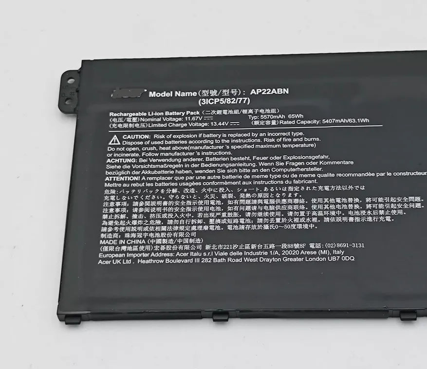 AP22ABN Battery for Acer Swift Go SFG16-71 SFG14-71 TMP414-53 65Wh