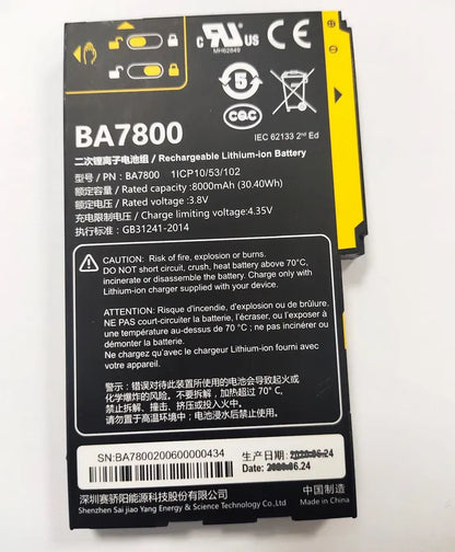 Batterie BA7800 BA7800S pour GPS portable Beidou Outdoor A8, 8000 mAh, 30,4 Wh