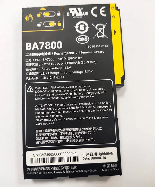 Batterie BA7800 BA7800S pour GPS portable Beidou Outdoor A8, 8000 mAh, 30,4 Wh