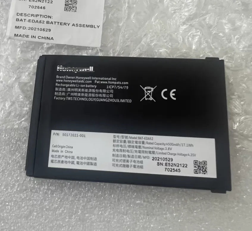BAT-EDA52 Honeywell EDA52 50183310-001 50172021-001 Data Collector Battery