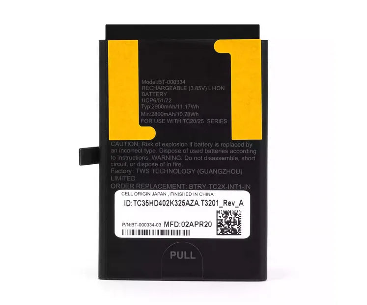BT-000334 Battery for ZEBRA TC20 TC25 BT-000334-01 Barcode Scanner BT-000334-03
