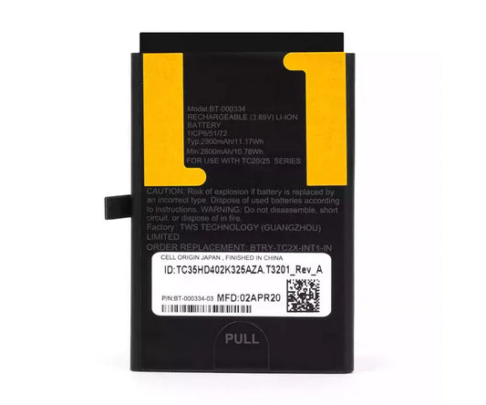 BT-000334 Battery for ZEBRA TC20 TC25 BT-000334-01 Barcode Scanner BT-000334-03