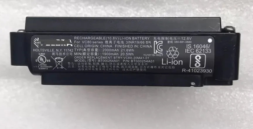 BT000254A01 Battery for BTRY-VC8X-20MA1-01 Zebra VC80 VC80X 3INR19/66